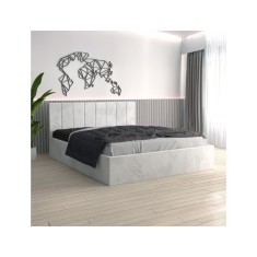 Pat Tapitat Sorin Alb + Saltea Lux Ortopedica 180x200cm