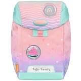 Cumpara ieftin Ghiozdan neechipat Tiger Family Eggie Peach Waves Go Green, 100% PET Reciclat, Ergonomic