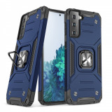 Husa Wozinsky Ring Armor Tough Hybrid + Suport Magnetic Pentru Samsung Galaxy S22 + (S22 Plus) Albastru 9145576239766