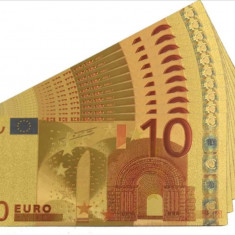 Bancnotă fantezie 10 euro placată cu aur
