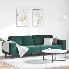 vidaXL Canapea pentru living Verde &icirc;nchis 250 x 77 x 76 cm 3335093