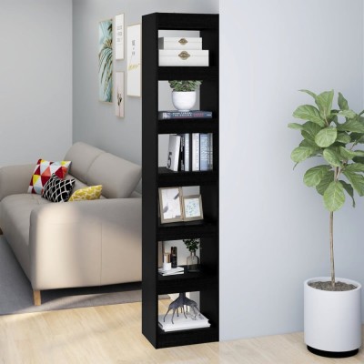 vidaXL Bibliotecă/Separator cameră, negru, 40x30x198 cm foto