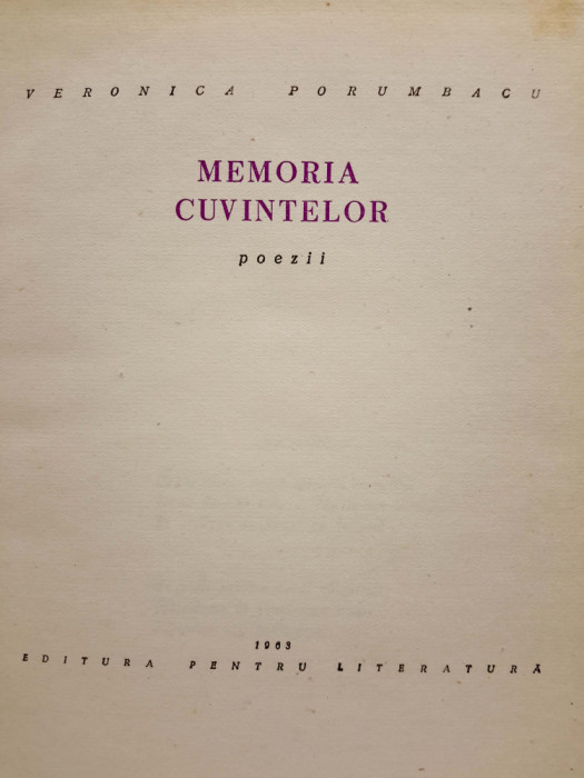 Autograf VERONICA PORUMBACU