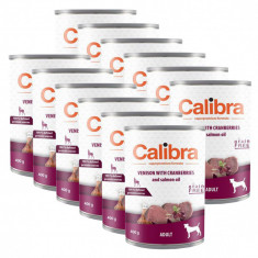Conserva Calibra Dog Adult Grain Free - carne de vanat, merisoare, ulei de somon, 12 x 400g foto