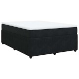 Cumpara ieftin Pat box spring cu saltea, negru, 140x200 cm, catifea