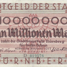 1923 ( 31 VIII ) , 10,000,000 mark - Nürnberg ( Germania )