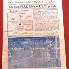 Program meci fotbal FC "SOIMII" IPA SIBIU - CS TARGOVISTE (13.04.1986)