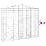 Cumpara ieftin Cosuri gabion arcuite 9 buc, 200x50x160/180 cm, fier galvanizat