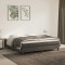 Saltea de pat cu arcuri, gri &icirc;nchis, 180x200x20 cm, catifea GartenMobel Dekor