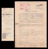 1967 Ordin de repartizare locativa cu timbru fiscal + Contract de inchiriere a locuintei + alte 3 documente comuniste anexe