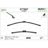 Set lamele stergator 550+500mm/22+19in Jeep Renegade 09.20; Mercedes clasa Glk 05.2015; fata, stanga + dreapta, plate, adaptor OE Valeo, 52028679,
