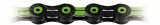 Lant bicicleta KMC X11SL DLC, 11 viteze, 116 zale, negru/verde, 5.5mm bolt, greutate 243g, missinglink