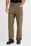 Armani Exchange pantaloni de catifea cord culoarea verde, drept, XM001156 AF18825