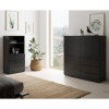 Comoda FMD 3 Usi 3 Sertare Neagra 99.1x31.5x101.2 cm PAL Germania Depozitare Living Scandinav