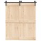 Set feronerie pentru ușă glisantă, negru, 183 cm, oțel