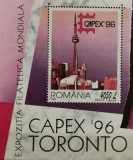 BC136, Romania, colita Exp.Filatelica Toronto 1996