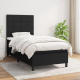 Cumpara ieftin Pat box spring cu saltea, negru, 90x190 cm, textil