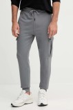 BOSS Orange pantaloni de trening din bumbac culoarea gri, uni, 50542917