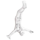 vidaXL Sculptură om &icirc;n cadere, argintiu, 22x8x25 cm, aluminiu