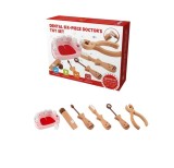 Joc de rol din lemn pentru copii, Micul Stomatolog/Dentist, EMC ONSHOP&reg;, Set medical cu 6 piese, + 3 ani