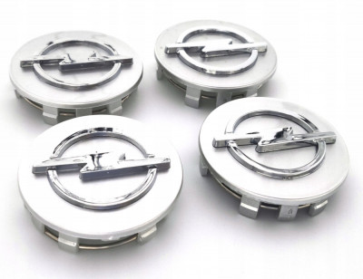 Embleme Opel argintii 59 mm Set de 4 bucăți foto