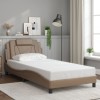 VidaXL Cadru de pat cu tăblie, cappuccino, 100x200 cm, piele ecologică 3208079
