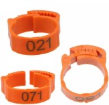 Set 100 Inele Identificare Pasari Sunmostar, Plastic Numerotate 1-100, Portocaliu, Universal