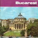 NI741 Bucarest Roumanie, pliant ONT de reclamă turistică, limba franceză, perioada comunistă