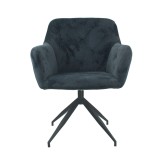 Cumpara ieftin Scaun pivotant catifea gri negru Veleza 66x66x83 cm