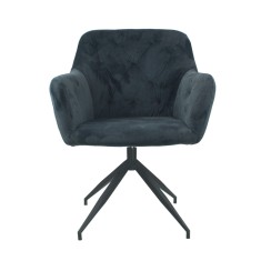 Scaun pivotant catifea gri negru Veleza 66x66x83 cm