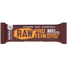 Baton proteic cu unt de arahide 20% proteine Raw Protein, 50g, Bombus