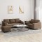 vidaXL Set de canapele cu perne, 3 piese, maro, textil