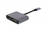 Adaptor USB Type C 3.1 - HDMI 4K 30Hz si VGA 1080p 60Hz Well