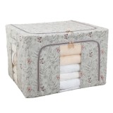 Cutie Depozitare, 66L, din Material Textil, 50 x 40 x 33 cm, pentru Haine si Lenjerii, Model Fluturasi, Gri
