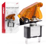 Comutator iluminat (intrerupator) cu protectie, destinatie auto, moto, atv, ssv, off-road, model &quot;top gun&quot;, tensiune 12v - 24v, culoare orange, Amio