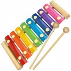 Xilofon pentru copii Tenshop cu 2 bete multicolor