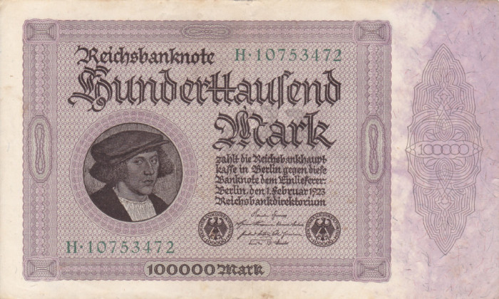 GERMANIA 100.000 marci 1923 VF+!!!