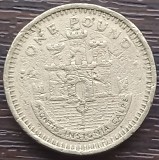 (M1511) MONEDA GIBRALTAR - 1 POUND 1988, CETATEA SI CHEIA, ADMINISTRATIE BRITANICA