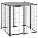 Cumpara ieftin Padoc pentru caini, negru, 110x110x110 cm, otel