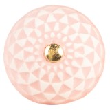 Cumpara ieftin Buton mobilier ceramica alba roz metal auriu &Oslash; 4x3 cm / S3 cm