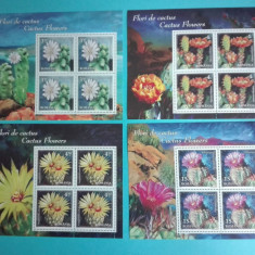 TIMBRE ROMANIA 2017 L.P.2160c FLORI CACTUS MINICOALA 4 VAL +MANSETA MNH