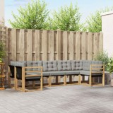 vidaXL Set de canapele de exterior cu pernă 7 pcs Alb și gri deschis 3389825
