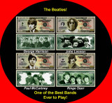 !!! SUA = LOT 4 FANTASY NOTES (TJ6) = FORMATIA &#039;&#039; BEATLES &#039;&#039; - 2003 - UNC