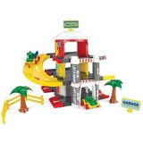 Set Garaj Parcare 3 Etaje cu Lift Wader, 2 Masinute, Pista 2.3m, Plastic Multicolor, Baieti 1-12 Ani