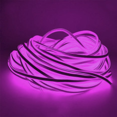 Furtun luminos LED violet, flexibil, putere 5W, alimentare retea foto