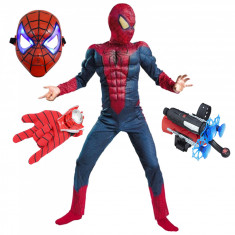 Set costum Spiderman cu muschi si accesorii pentru baieti foto