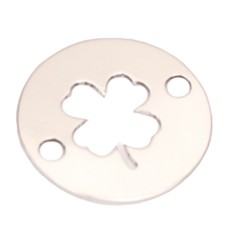 Bratara Trifoi norocos, Argint 925 banut 10mm, snur rosu, unisex, Artemis Gift