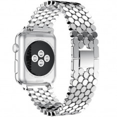 Curea pentru Apple Watch Silver Jewelry iUni 44mm Otel Inoxidabil foto