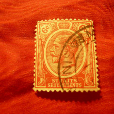 Timbru Straits Settlements 1921 R.George V , val. 6C stampilat