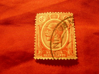 Timbru Straits Settlements 1921 R.George V , val. 6C stampilat foto